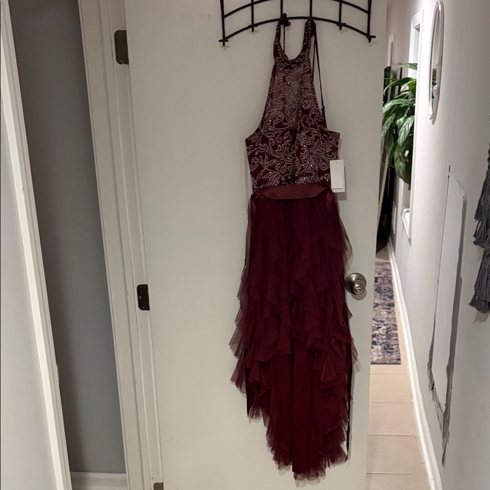 City Studio Burgundy Prom Dress
